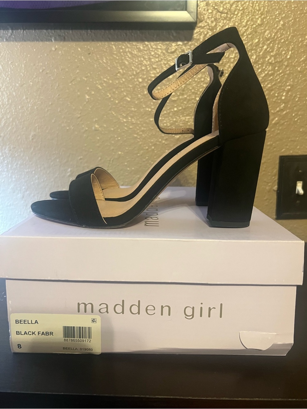 Madden Girl Black Beella Block Heel Sandals
